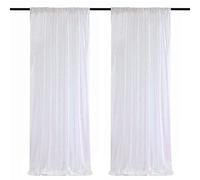 SoarDream Sequin Curtains 2 Panels White Iridescent 2FTx8FT Sequin Photo Backdrop Sequin Backdrop Fabric Background