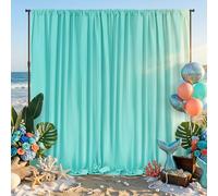 SoarDream Turquoise Backdrop Curtains Polyester 4 Panels 5ft x 10ft Photo Backdrop Drapes Mermaid Party Baby Shower Birthday Decorations