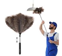 Soarer 40 Inch Ostrich Feather Duster - Extendable Handle, Wood Handle, Fluffy Natural Genuine Feathers, Ideal for Home, Car, Office Cleaning