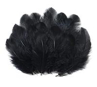 Soarer Black Craft Feathers Bulk - 300pcs 3-5inch Natural Feathers for Wedding Home,Dream Catcher Supplies,DIY Crafts and Halloween Holiday Party Scrapbooking Embellishments (Black)