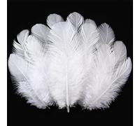 Soarer Pack of 300 White Feathers for Crafts - 3-5 Inch Feathers for Weddings, Parties, Dream Catchers and DIY Projects Embellishments (White)