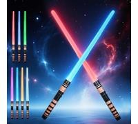 SOARFLY Children's Lightsaber, 7 Colours Lightsaber with Sound Effects and Silent Mode, 2-in-1 Lightsaber Children for Party, Cosplay and Gift, Gold