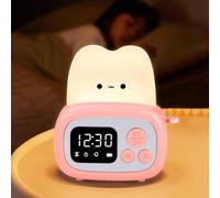 SOARFLY Cute Alarm Clock Toaster LED Night Light, Cute Lamp Night Light Children with Time Management Tool, Alarm Clock Digital Children for Children's Room Decoration, Children's Lamp Gift for Baby