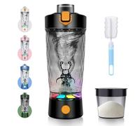 SOARFLY Electric Shaker Protein Shaker Electric with Powder Compartment 650 ml, Protein Shaker USB Rechargeable for Potein Powder and Milkshake, BPA-Free, Black