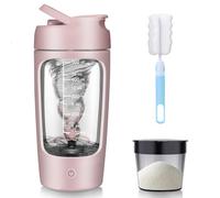 SOARFLY Electric Shaker with Powder Compartment, 650 ml, USB Rechargeable, Protein Mixer Shaker for Protein Shake and Milk Shake, BPA-Free, Pink