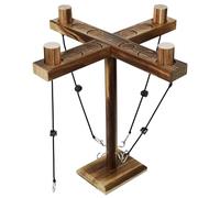 SOARFLY Wooden Ring Toss Game Set, Four Player Hook Throwing Game, Handmade Wooden Table Board Games for Adults, Toy Shot Ladder Game with Scoreboard for Home Party