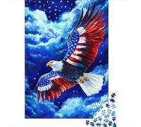 Soaring Bald Eagle 1000 Piece Jigsaw Puzzle Paper for Adults Night Sky and Cloud Scene Focus and Relaxation Family Choice 38x26cm/1000pcs