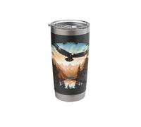 Soaring Bald Eagle Over Mountain Reflection Scenic Nature Stainless Steel Insulated Tumbler