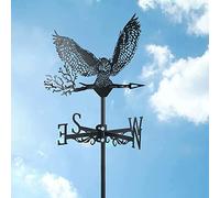 Soaring Birds Farmhouse Weathervane Roof Mount,Metal Craft Weather Vane Farm Scene Garden Stake Art for Garden Yard with Animal Silhouette Ornament Direction Indicator,Soaring owl
