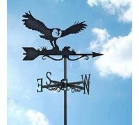 Soaring Birds Farmhouse Weathervane Roof Mount,Metal Craft Weather Vane Farm Scene Garden Stake Art for Garden Yard with Animal Silhouette Ornament Direction Indicator,Owl and mouse
