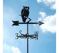 Soaring Birds Farmhouse Weathervane Roof Mount,Metal Craft Weather Vane Farm Scene Garden Stake Art for Garden Yard with Animal Silhouette Ornament Direction Indicator,Frightening owl