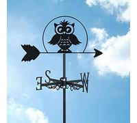 Soaring Birds Farmhouse Weathervane Roof Mount,Metal Craft Weather Vane Farm Scene Garden Stake Art for Garden Yard with Animal Silhouette Ornament Direction Indicator,Cartoon owl