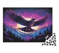 Soaring Eagle Bird Animals Jigsaw Puzzles for Adults 1000 Piece High Challenging DIY Large Puzzle Educational Toy Funny Family Games Unique Home Decor Jigsaw Puzzle 1000pcs (75x50cm)
