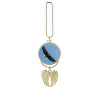 Soaring Eagle Car Hanging Pendant - Angel Wings Car Rear View Mirror Charm - Metal Hanging Accessory for Women & Men, Sun Catcher Pendent, Decoration Cars Pendant Jewelry Gift Golden