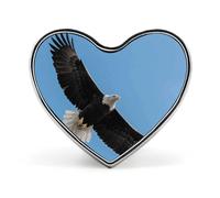 Soaring Eagle Lapel Pin Heart Metal Brooch Pin with Secure Pinback Fashion Button Badge for Clothing, Hats, Bags Decoration
