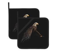 Soaring Eagle Washable Pot Holder Set, Heat Resistant Pot Holder Accessories 2-Piece Set, Cooking Oven Grill Mat, 8 * 8 Inch