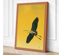 Soaring Raven Japandi Canvas Wall Art Print 18x12 Inch
