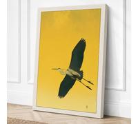 Soaring Raven Japandi Canvas Wall Art Print 18x12 Inch