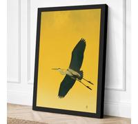 Soaring Raven Japandi Canvas Wall Art Print 30x20 Inch