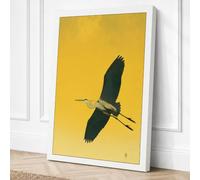 Soaring Raven Japandi Canvas Wall Art Print 36x24 Inch