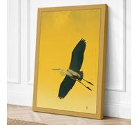 Soaring Raven Japandi Canvas Wall Art Print 36x24 Inch