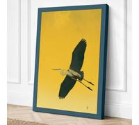 Soaring Raven Japandi Canvas Wall Art Print 36x24 Inch