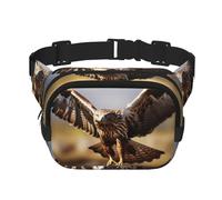 Soaring Snake Vulture Fitness travel shoulder bag, fashionable and casual waist bag, square double-layer waist bag, Black, One Size, Black, One Size