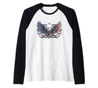 Soaring Spirit Patriotic USA Eagle Wings of Freedom Liberty Raglan Baseball Tee