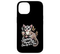 Soaring Through Life One Sip at a Time Sugar Glider Coffee Case for iPhone 14