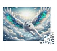 Soaring Wings Wolf Theme 1000 Pieces Jigsaw Puzzle for Adults Paper Material Educational Wolf Puzzle Brain Training Home Décor 52x38cm/1000pcs