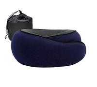 soaringhope Memory Foam Travel Pillow Adjustable Snail Design Cervical Pillow for Neck Pain Relief Machine Washable & Portable for Flights, Commuting Best Travel Pillow for Neck Support(Navy Blue)