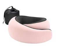 soaringhope Memory Foam Travel Pillow with Adjustable Support - Ergonomic Snail Shape Neck Pillow for Airplanes, Office & Car Machine Washable Cover Pillow for Economy Flight(Pink)