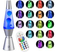 Soarling 14.5" Art Deco Liquid Motion Lamp, Remote Control 17 Colour Changing Night Light, Retro Mood Lamp for Bedroom Decor, Kids/Adults Gift for Christmas, Party (Silver)