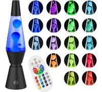 Soarling 14.5" Art Deco Liquid Motion Lamp, Remote Control 17 Colour Changing Night Light, Retro Mood Lamp for Bedroom Decor, Kids/Adults Gift for Christmas, Party (Black)
