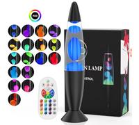 Soarling 16" Art Deco Liquid Motion Lamp, Remote Control 17 Colour Changing Night Light, Retro Mood Lamp for Bedroom Decor, Kids/Adults Gift for Christmas, Party (Black)