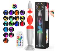Soarling 17 Colour Changing Night Light, 13.5" Liquid Motion Lamp with Remote Control, Bedroom Lamp for Kids and Adults, Decor Mood Lighting for Christmas, Birthday, Party, Silver