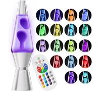 Soarling 17 Colour Changing Night Light, 14.5" Liquid Motion Lamp with Remote Control, Bedroom Lamp for Kids and Adults, Decor Mood Lighting for Christmas, Birthday, Party, Silver