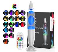 Soarling 17 Colour Changing Night Light, 16" Liquid Motion Lamp with Remote Control, Bedroom Lamp for Kids and Adults, Decor Mood Lighting for Christmas, Birthday, Party, Silver
