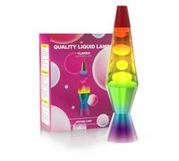 Soarling Bulb Liquid Motion Lamp, Relaxing Liquid Lamp Lights, Retro Nightlight, Mood Light for Bedroom Living Room Office, Adults Kids Gift (14.5", Colorful Base with Wax)