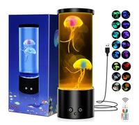 Soarling Jellyfish Lamp, Jelly Fish Lamp with 17RGB Color Changing & 4 Colour Modes, Jelly Fish Light Mood Lighting USB/Battery Operated, Sensory Lights Night Light for Home Decor-Black