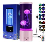 Soarling Jellyfish Lamp, Jelly Fish Lamp with 17RGB Color Changing & 4 Colour Modes, Jelly Fish Light Mood Lighting USB/Battery Operated, Sensory Lights Night Light for Home Decor-Pink
