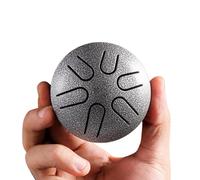 Soarun Mini Steel Tongue Drum - Portable Panda Drum Designed for Beginner to Professional, Pocket Size Drum - Premium Musical Instrument with Exceptional Tone and Quality (Silver, 3 in 6 notes)