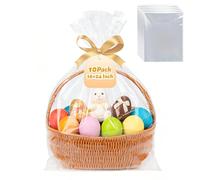Soarvita 16 x 24 Inch Large Clear Cellophane Bags: 10 Pcs Clear Gift Bags for Small & Medium Easter Gift Baskets, Cellophane Wrap for Easter Gift Baskets Bridal or Baby Showers - 2.8 Mil Thick