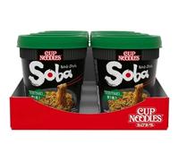 Soba Noodles Wok Style Teriyaki Cup Pack of 8 (89g Each) - Nissin noodles for Quick Meals & Noodles