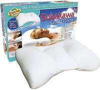 Sobakawa Cloud Pillow with Microbead Fill- Microbead Pillow- Contoured-Shaped Pillow for Neck and Head- Support Pillow for Sounder Sleep- Microbead Pillow for Sleeping- White