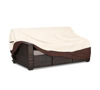 Sobana Outdoor Couch Cover Waterproof, 4-Seater Outdoor Deep Seat Sofa Bench Covers Fits up to 104"W x 40"D x 35"H, Outdoor Patio Furniture Covers Waterproof, Beige and Brown