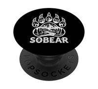 Sobear Sobriety Anniversary Sober AA NA Recovery Bear Paw PopSockets Adhesive PopGrip