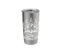Sobear Sobriety Anniversary Sober AA NA Recovery Bear Paw Stainless Steel Insulated Tumbler