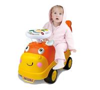 Sobebear 2-in-1 Kids Ride-On Car and Push Walker, 4 Wheels Push-on Car with Strong Wheels & Storage Box, Horn, Wide Anti-Slip Deck, Safe Riding Vehicle Toys for Girls & Boys Age 1+ Years (Orange Car)