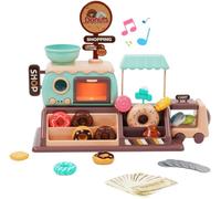 Sobebear 34-Piece Donut and Candy Shop Playset for Kids - Pretend Bakery Store Toy with Display Counter and Accessories, DIY Role Play Gift for Ages 3+ Years